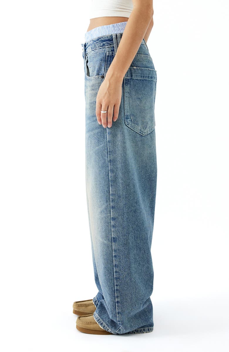 BDG Urban Outfitters Boxer Waistband Wide Leg Jeans, Alternate, color, Light Vintage