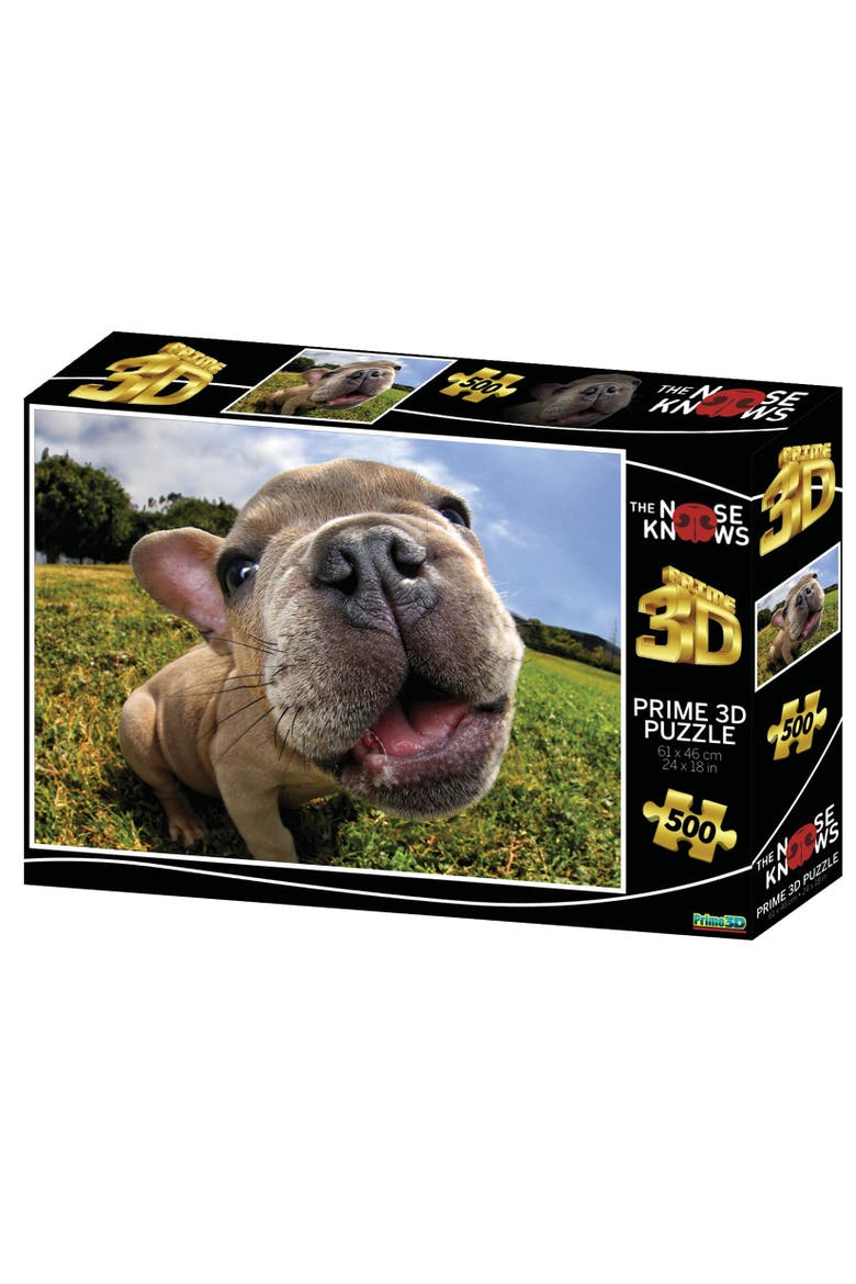 Pugsley The Nose Knows Super 3D 500 Piece Jigsaw Puzzle For Adults And Kids, Main, color, Multi-Color