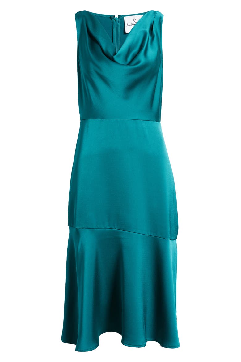 Drape Neck Cocktail Dress, Alternate, color, TEAL