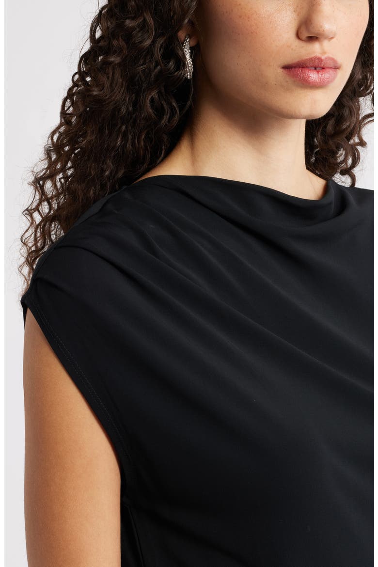 Draped Matte Jersey, Alternate, color, BLACK