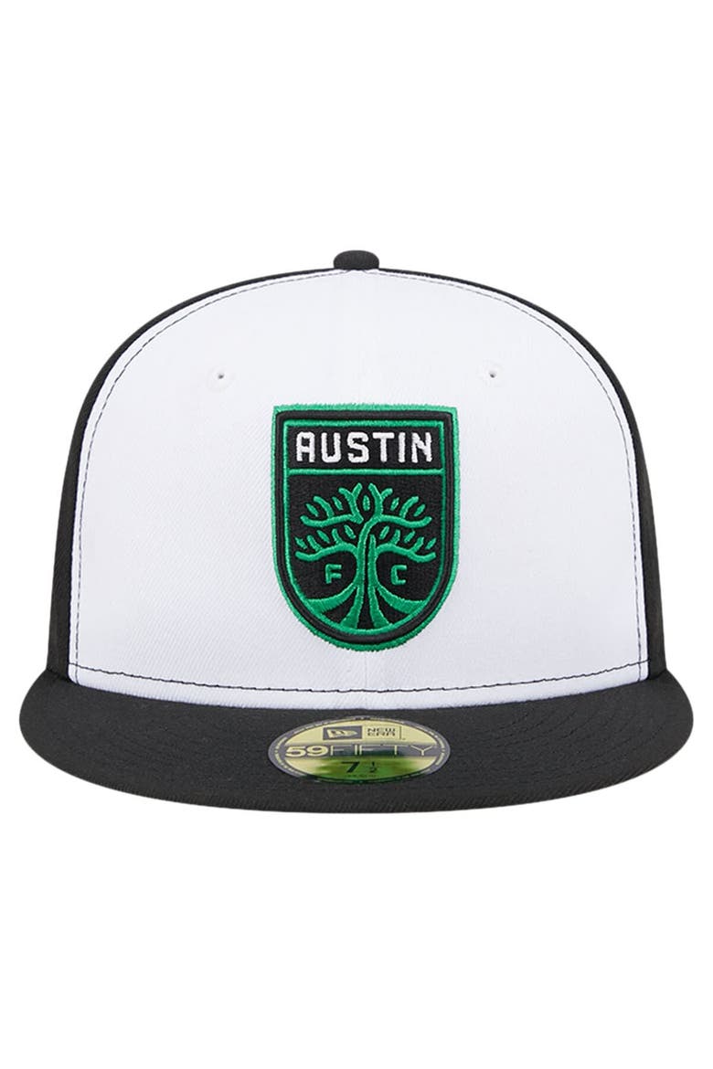 Men's New Era White/Black Austin FC 2024 Kick Off Collection 59FIFTY Fitted Hat, Alternate, color, White