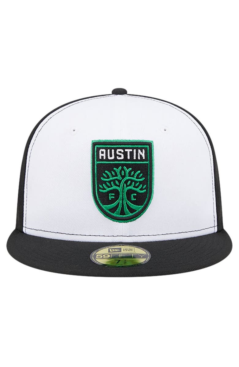 New Era Men's New Era White/Black Austin FC 2024 Kick Off Collection 59FIFTY Fitted Hat, Alternate, color, White