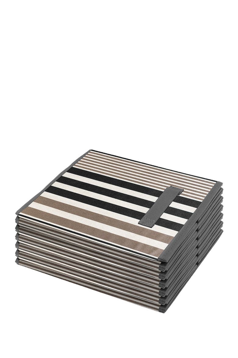 Foldable Storage Cube Basket Bin - Set of 6 - Black Line, Alternate, color, BLACK LINES