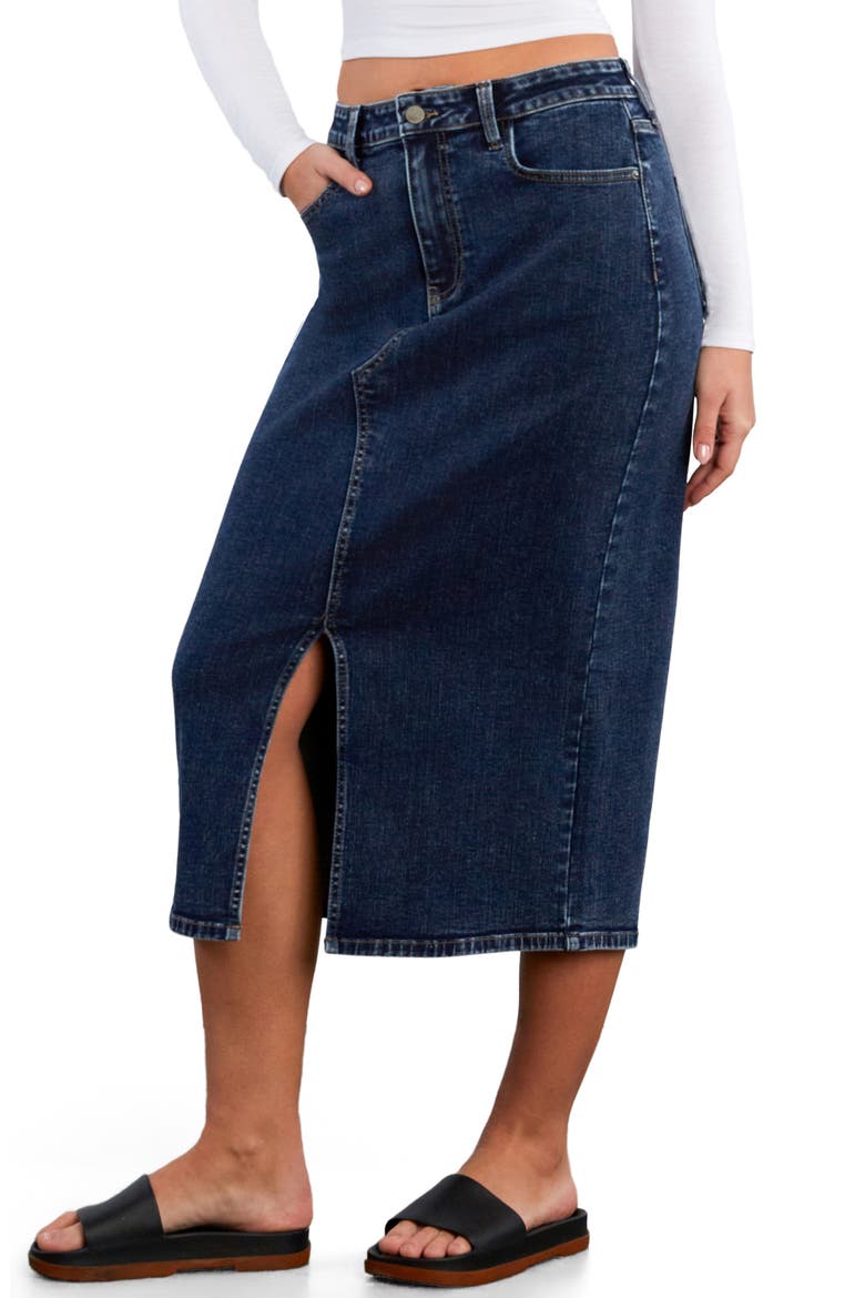 Lucy Denim Midi Skirt, Main, color, PETAL DENIM