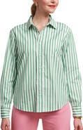 Frances Valentine Perfect Button Down Stripe Cotton Poplin