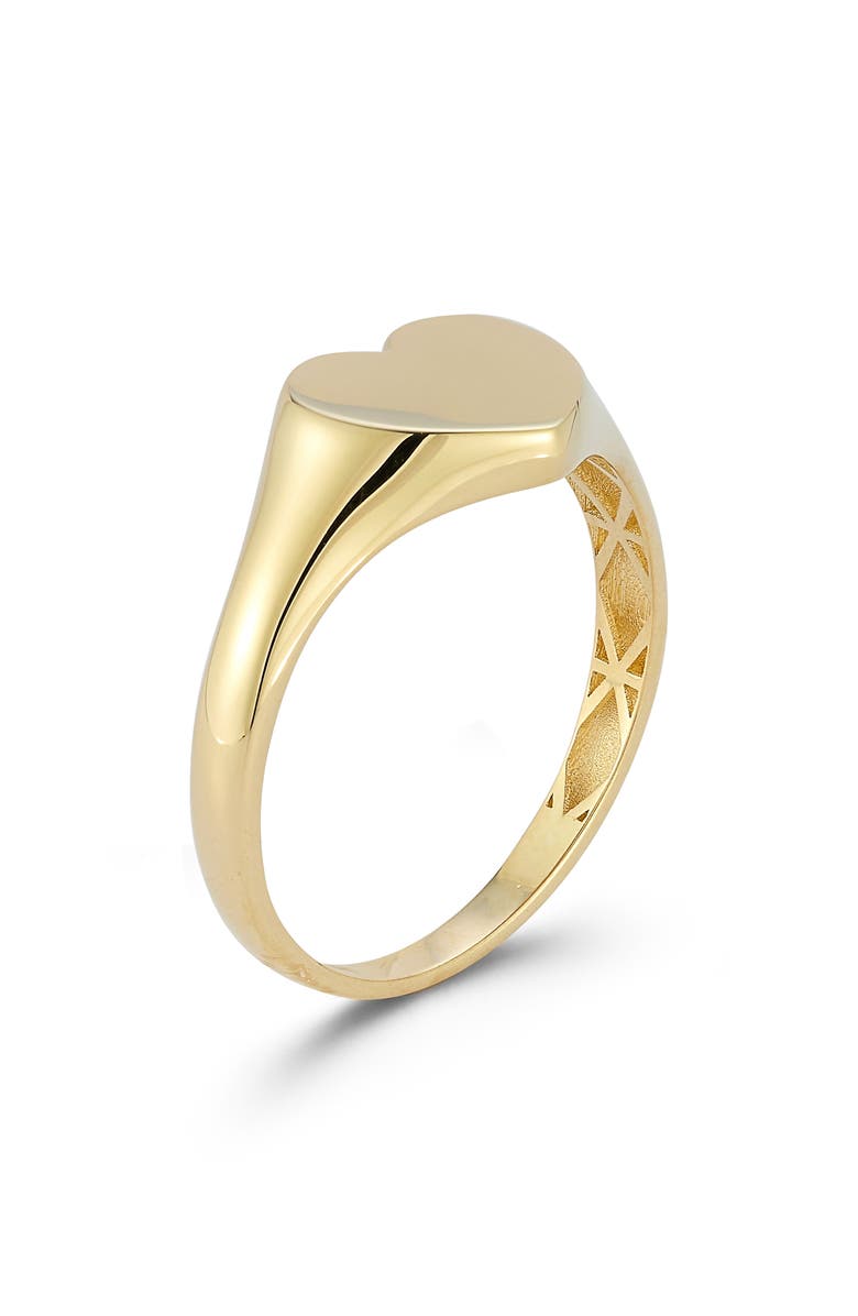Ember Fine Jewelry Heart Signet Ring, Alternate, color, Gold
