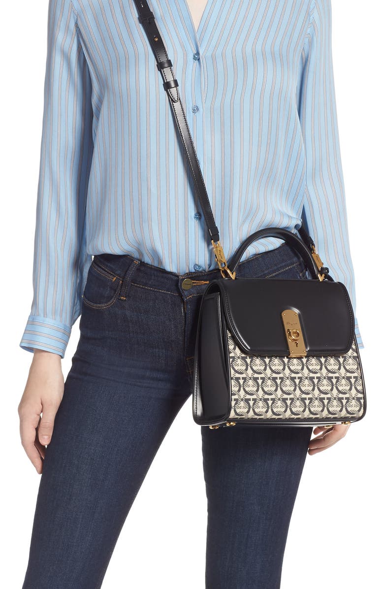 FERRAGAMO Salvatore Ferragmao Medium Box Calfskin Satchel, Alternate, color,