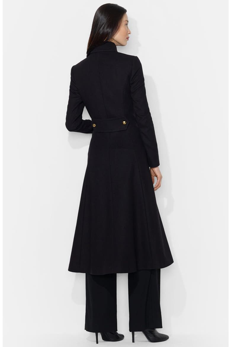 Wool Blend Military Maxi Coat, Alternate, color, BLACK