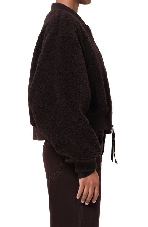 Agolde Iona Skye Faux Shearling Bomber Jacket In Brown