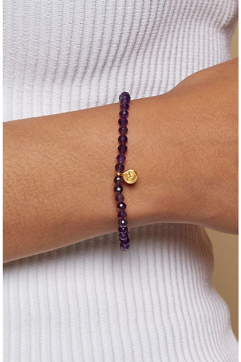 Tranquility Lotus Amethyst Gemstone Bracelet, Alternate, color, Purple