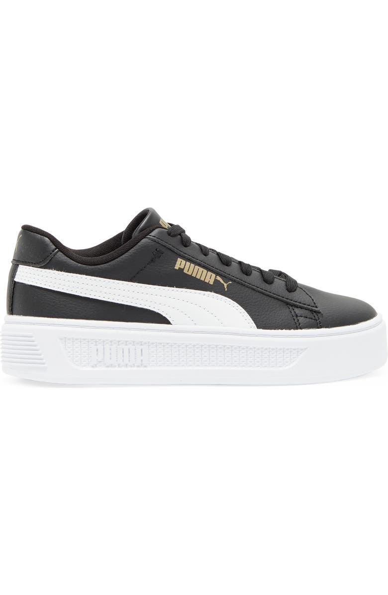 PUMA Smash V3 Platform Sneaker, Alternate, color, Black-White-Gold