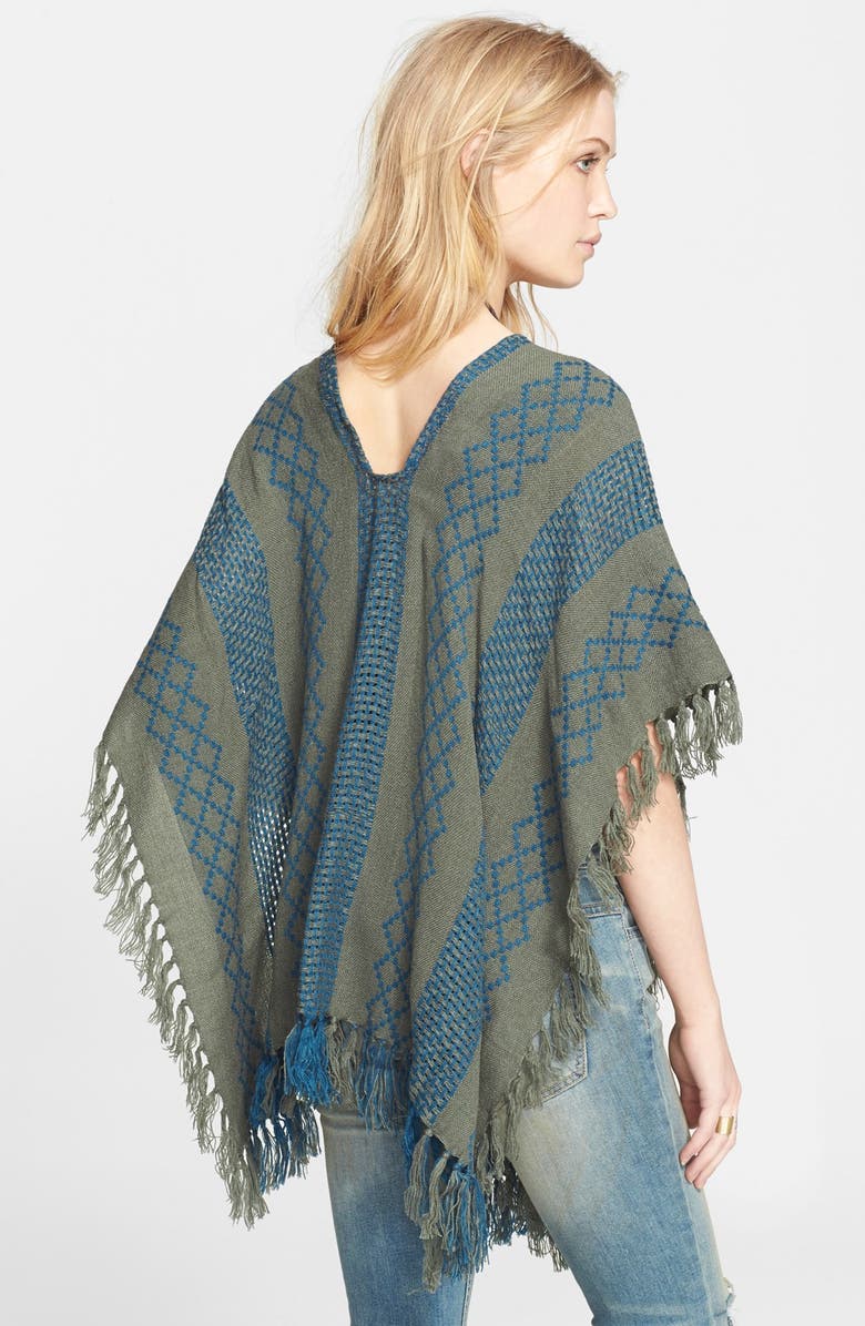Free People Woven Pattern Poncho, Alternate, color,