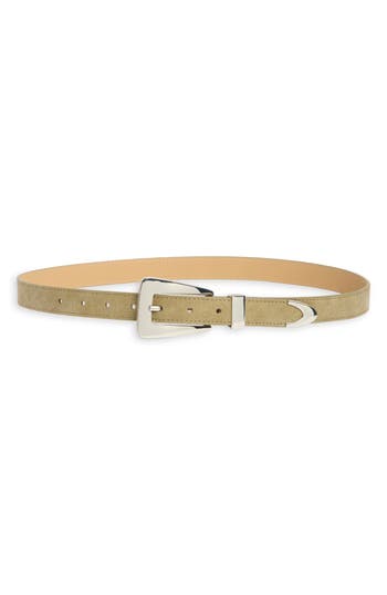 Steve Madden Elongated Buckle Belt In Sage