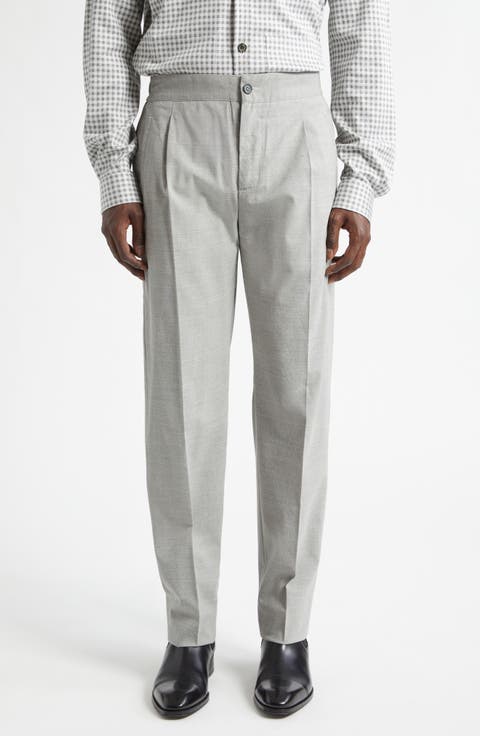 Pleated Wool Blend Pants