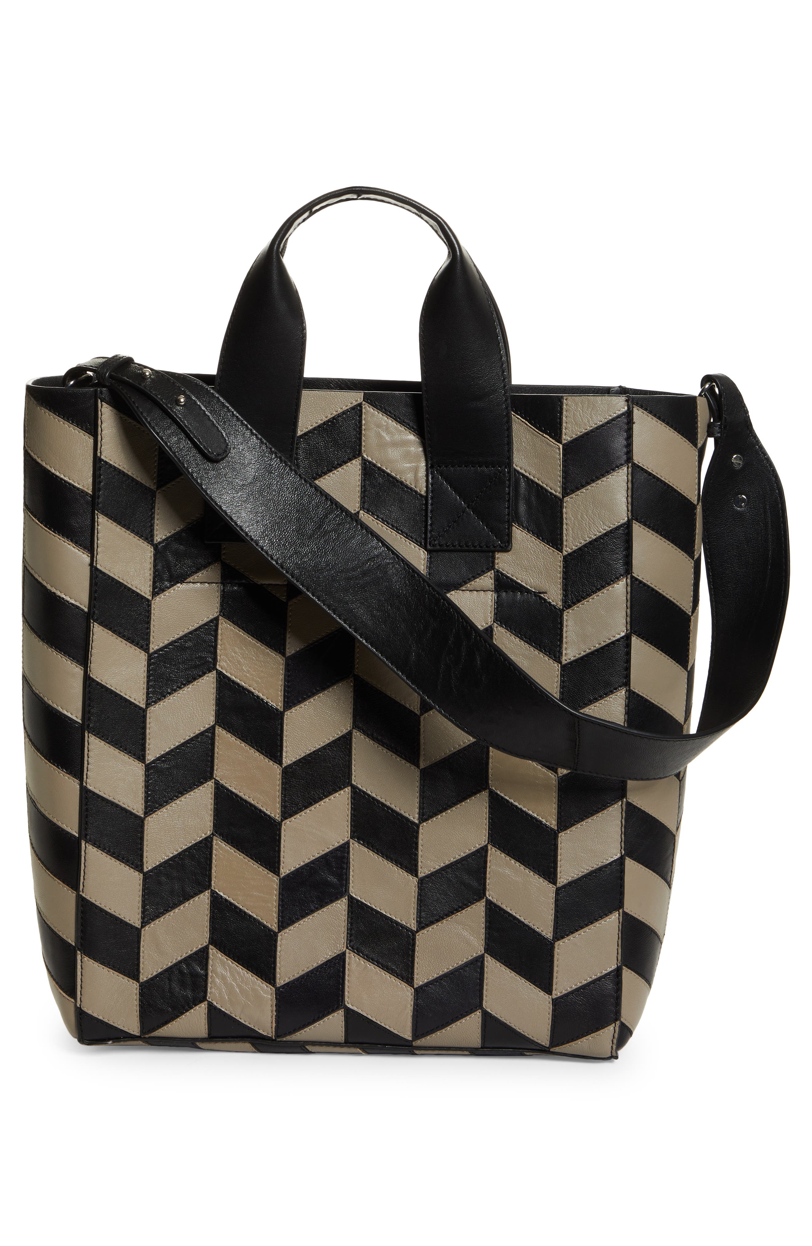 Stand Studio Amia Ziczac Leather Tote, Alternate, color, 