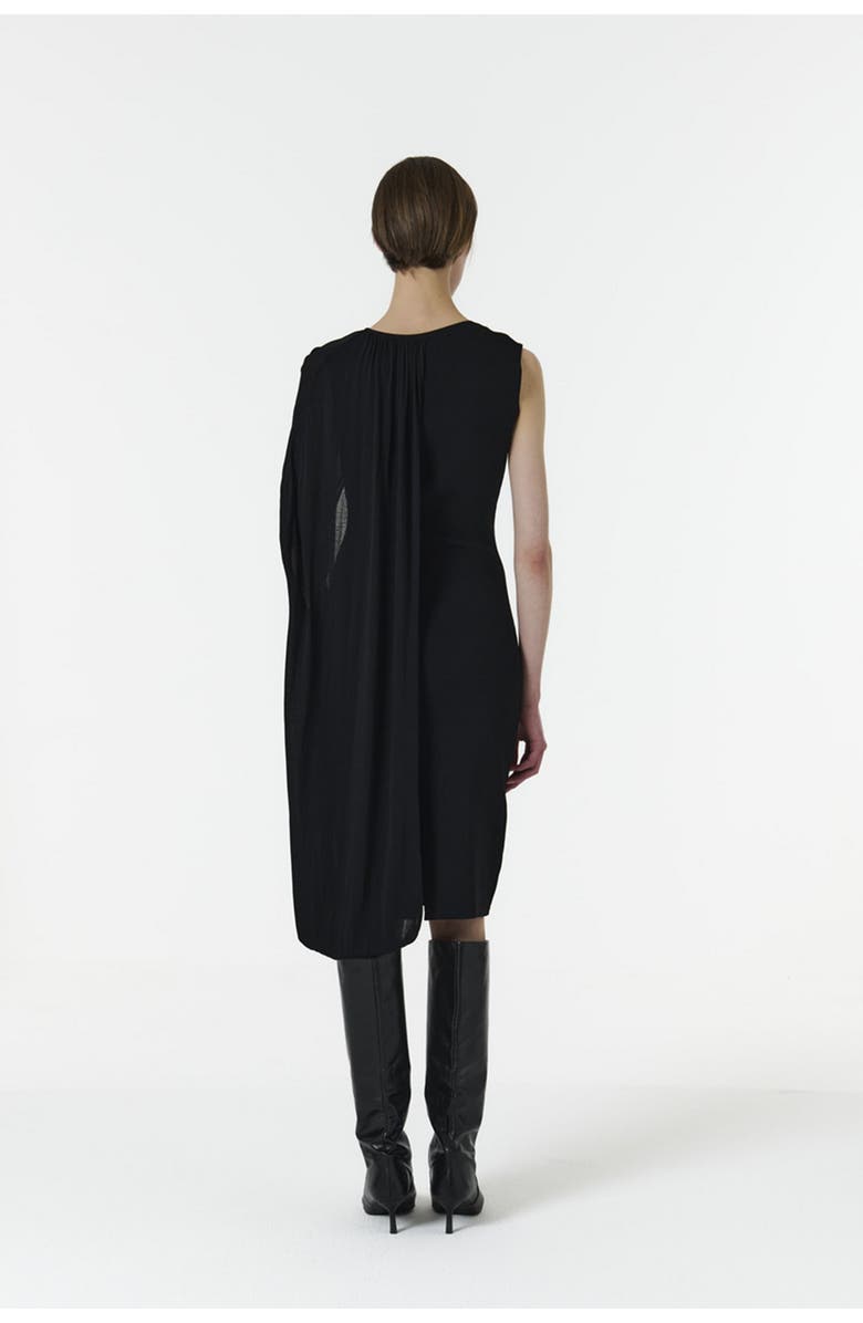 Leem Asymmetric Shoulder Hoop Knit Dress, Alternate, color, Black