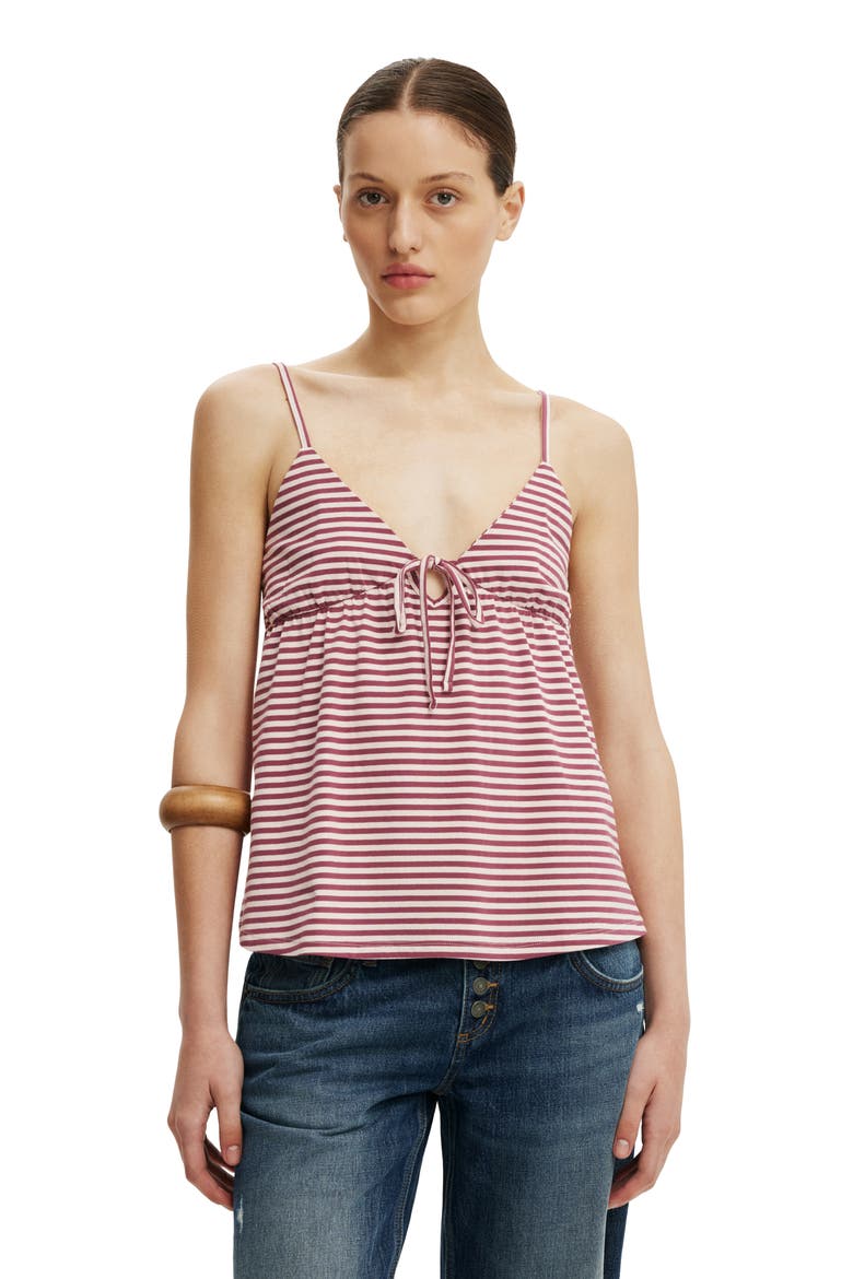 Women's Babydoll Cami, Main, color, Madi Stripe Rich Plum