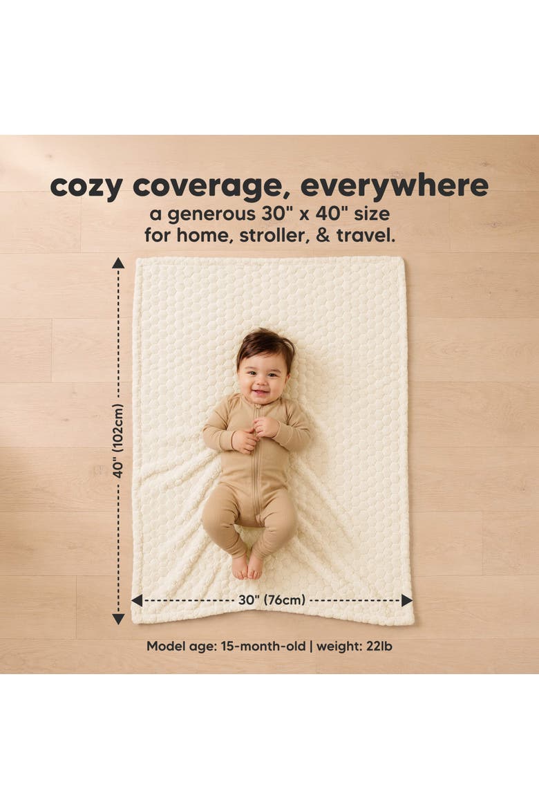 Soufflé Fleece Baby Blankets - Honey, Alternate, color, 1-Pack, Soft Cream