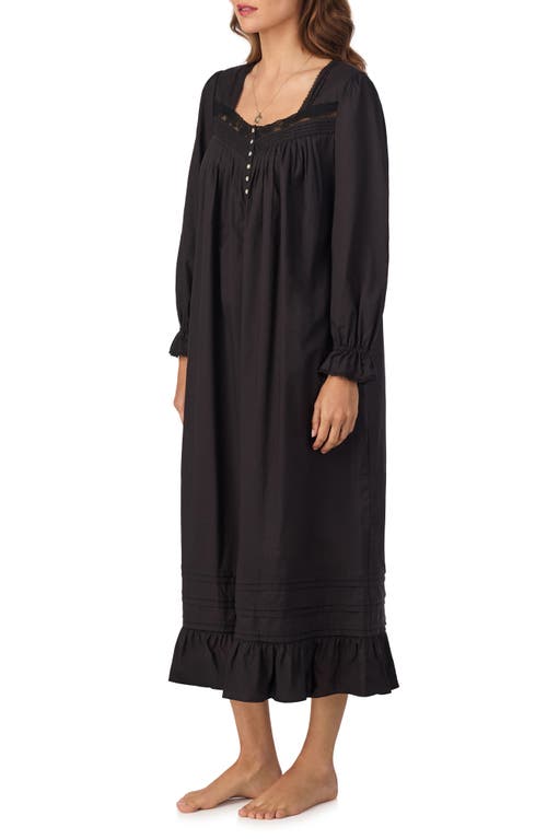 Eileen West Lace Trim Ballet Nightgown In Black