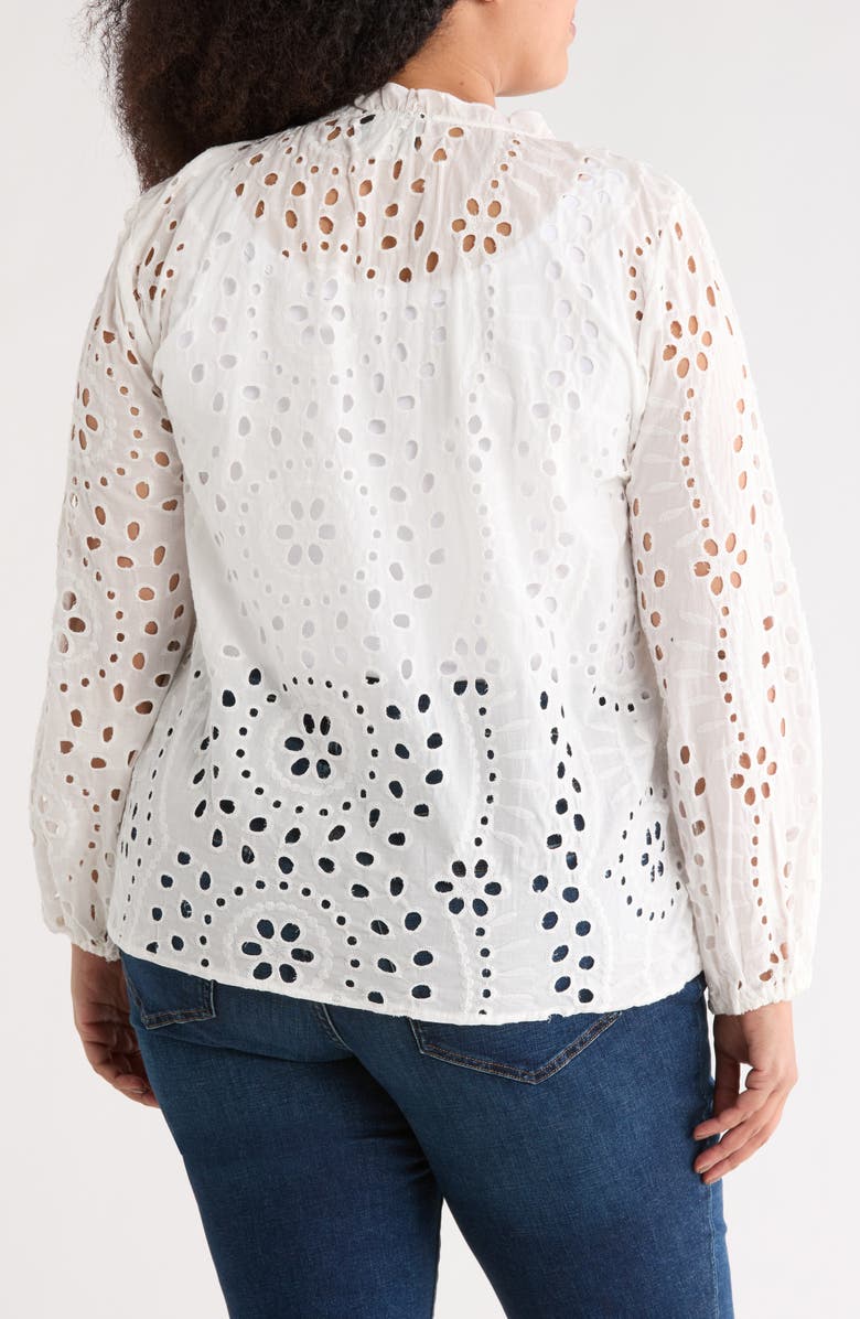 Forgotten Grace Eyelet Button-Up Shirt, Alternate, color, White