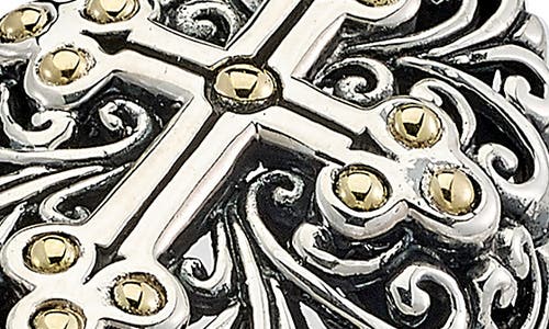 Samuel B. Two-tone Balinese Cross Ring In Silver And Gold