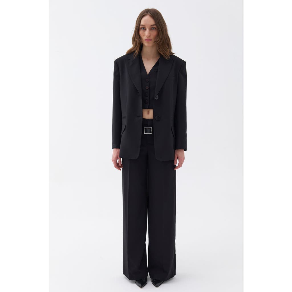 NOCTURNE NOCTURNE PADDED SHOULDER BLAZER JACKET