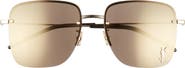Saint Laurent 58mm Semi Rimless Flat Front Square Sunglasses