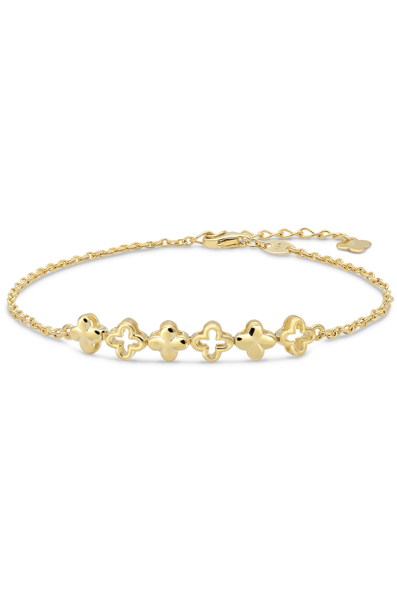 Clover Chain Bracelet in 14K Gold, 31mm, Main, color, Yellow Gold