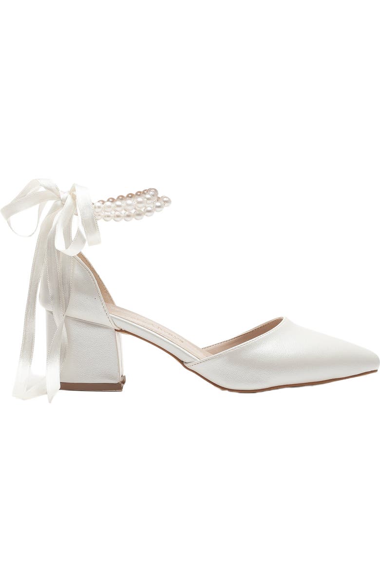 Forever
Always Shoes Miranda Low Block Heels with Pearls, Alternate, color, Ivory Faux Leather