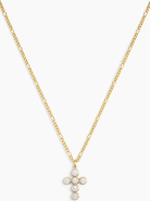 Electric Picks Pearl Cross Necklace