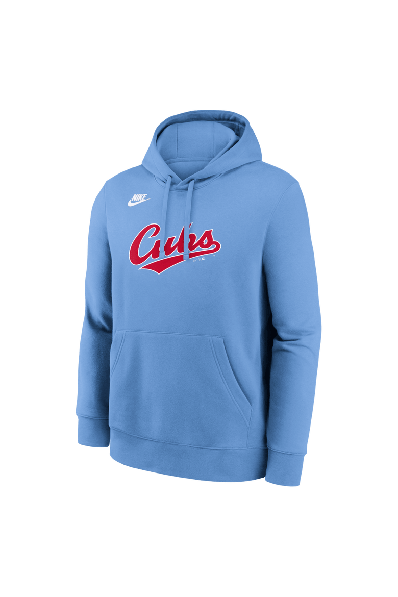 Men's Nike Light Blue Chicago Cubs Cooperstown Collection Wordmark Club Hoodie, Alternate, color, Light Blue