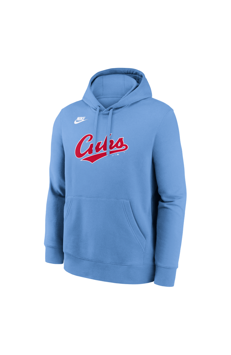 Nike Men's Nike Light Blue Chicago Cubs Cooperstown Collection Wordmark Club Hoodie, Alternate, color, Light Blue