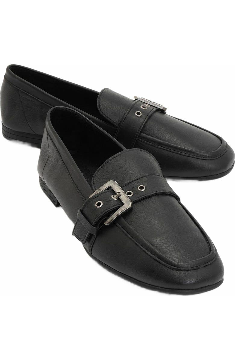 Forever & Always Shoes Jade Leather Flat Loafers, Main, color, Black Leather