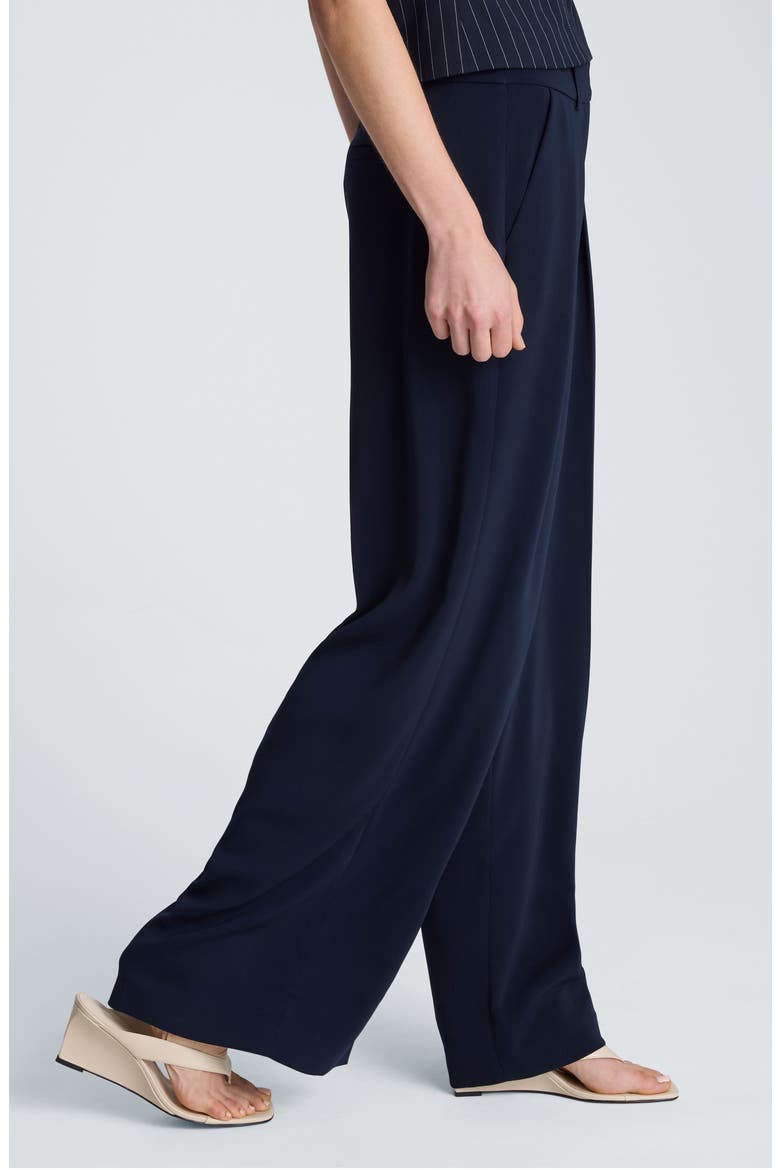 Double Pleated High Waist Wide Leg Pants, Alternate, color, DARK NAVY