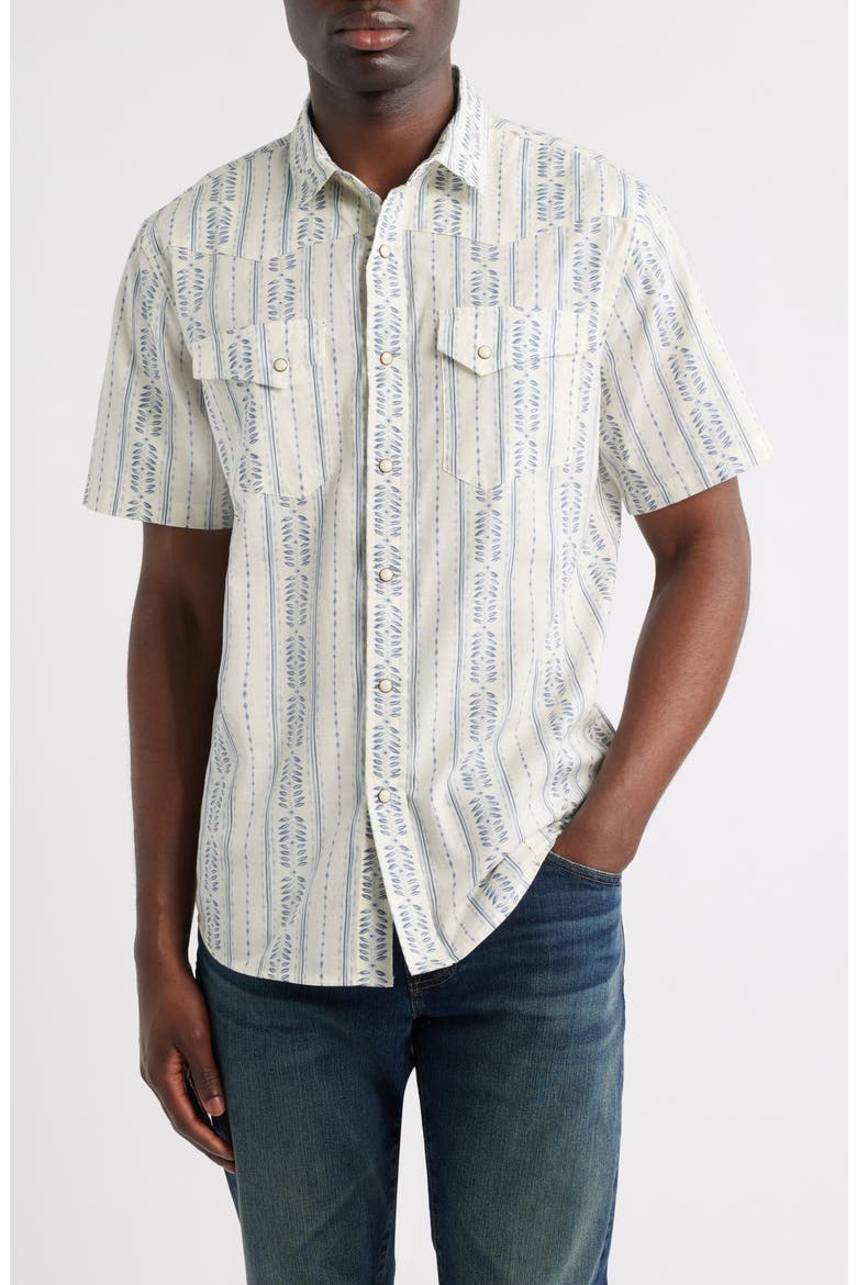 Laramie Short Sleeve Snap-Up Western Shirt, Main, color, LAUREL GROVE STRIPE