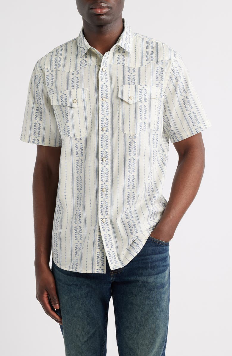 Pendleton Laramie Short Sleeve Snap-Up Western Shirt, Main, color, Laurel Grove Stripe