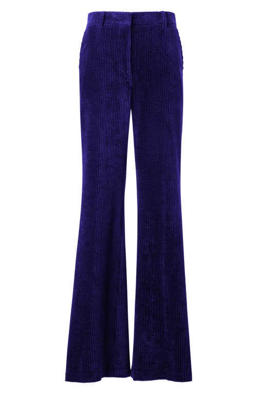 Akris Punto Celia Washed Corduroy Bootcut Pants In Blue