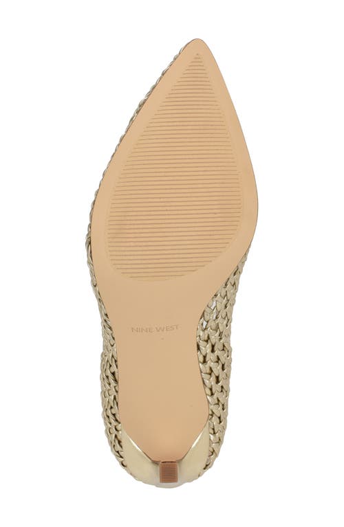 Nine West Tatiana Pointed Toe Pump In Gold Woven