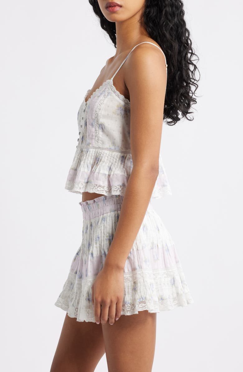 LoveShackFancy Aleni Lace Peplum Camisole, Alternate, color, Lilac Vanilla