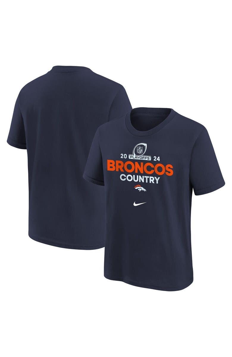 Nike Youth Nike Navy Denver Broncos 2024 NFL Playoffs T-Shirt, Alternate, color,