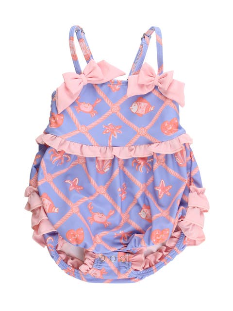 UPF50+ One Piece Bow Bubble Romper Swimsuit (Baby)