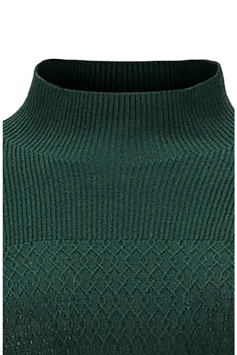 Organic Mock Neck Bodice Stitch Sweater Dress, Alternate, color, Deep Green