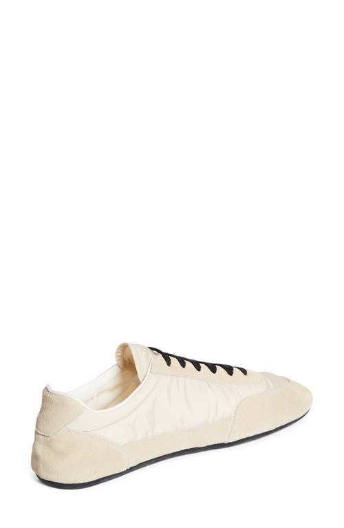 Prada Collapse Mixed Media Low Top Sneaker In Avorio