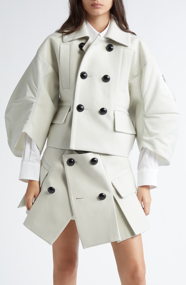 Sacai Wool & Nylon Mixed Media Jacket, Main, color, 