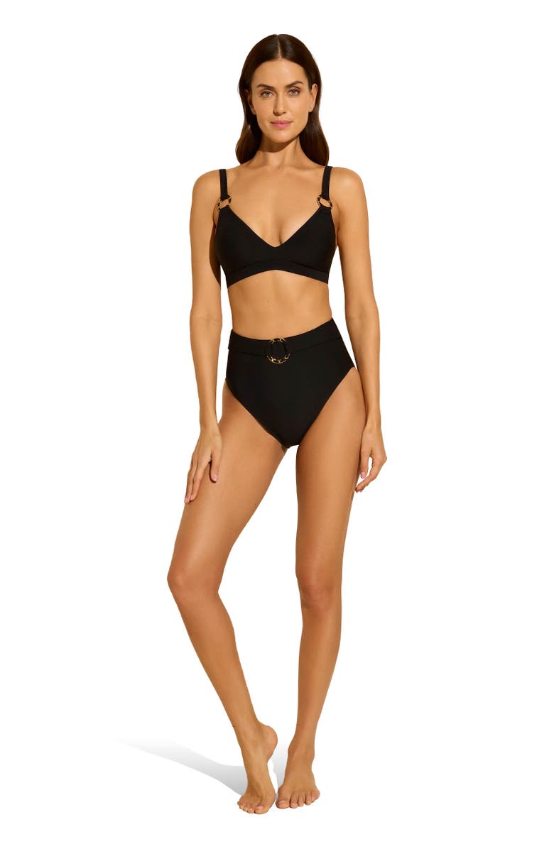 STYLEST DreamLift Chain Ring Push-Up Bikini Top, Alternate, color, Caviar/Gold