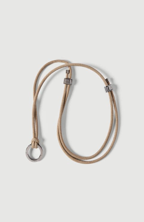 Alcantara glasses cord with monili