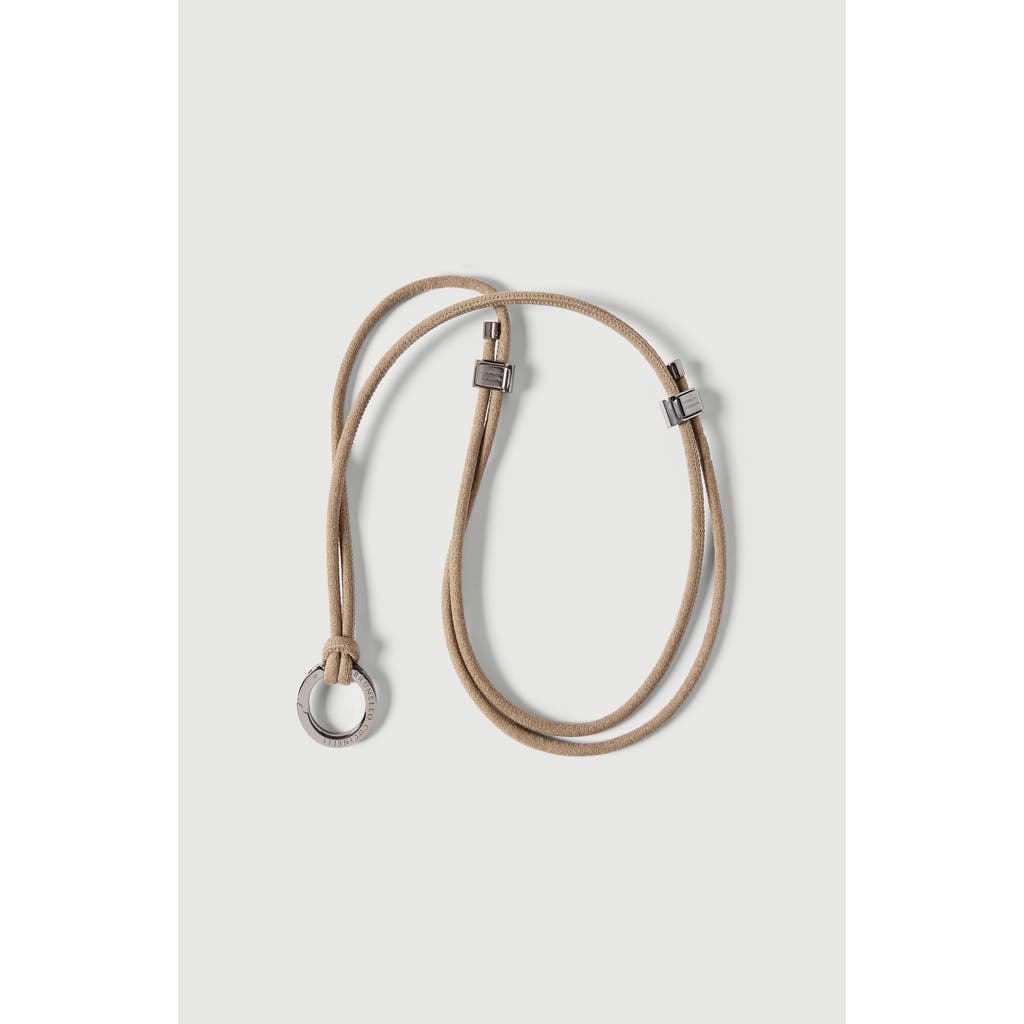 Brunello Cucinelli Alcantara Glasses Cord With Monili In Beige