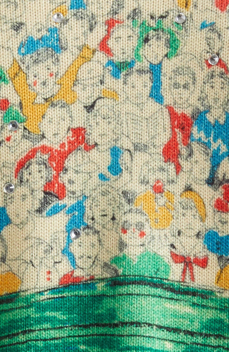 Bode Slugger Crystal Embellished Merino Wool Cardigan, Alternate, color,