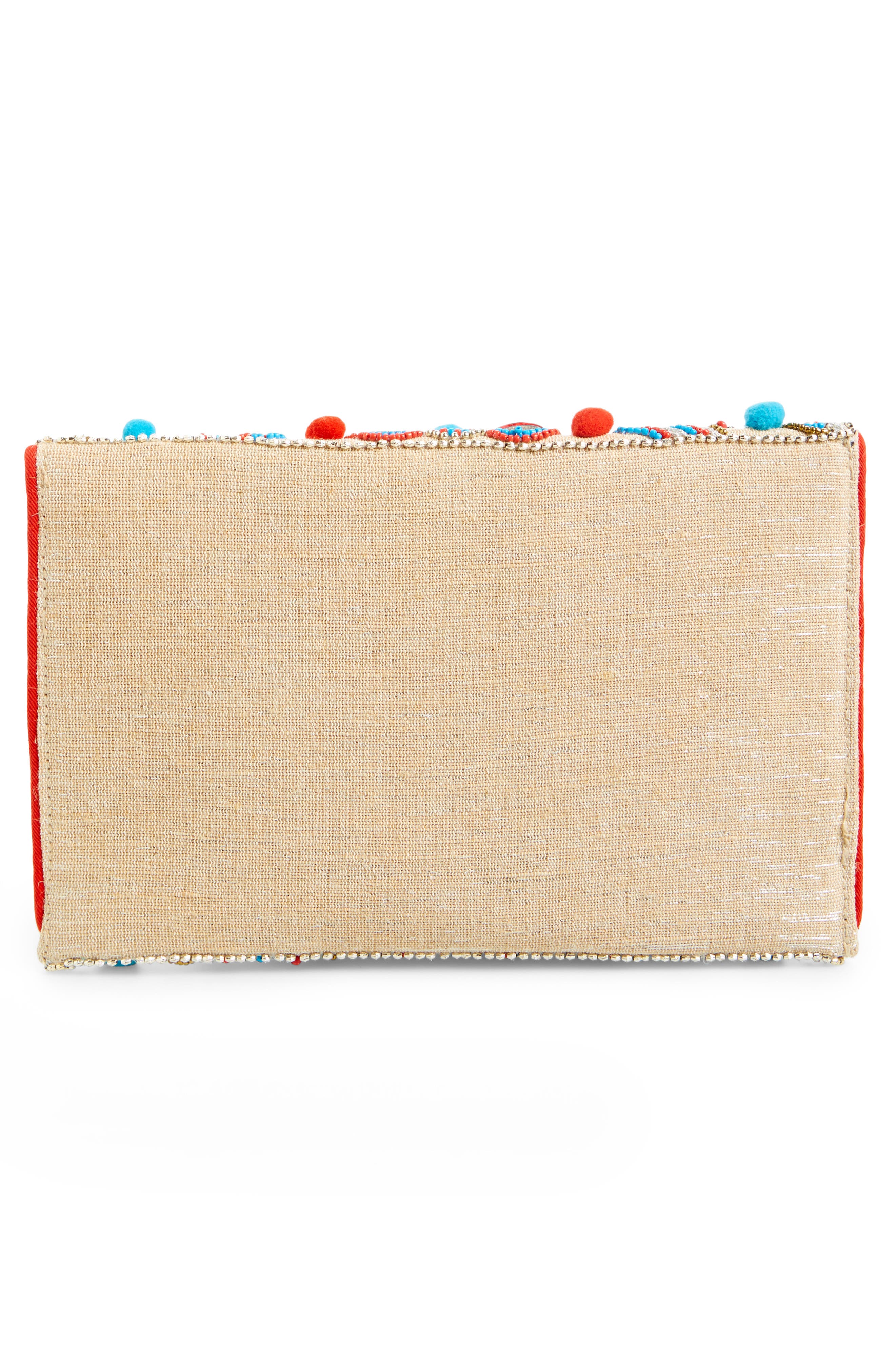 Beaded Envelope Clutch, Alternate, color, NATURAL