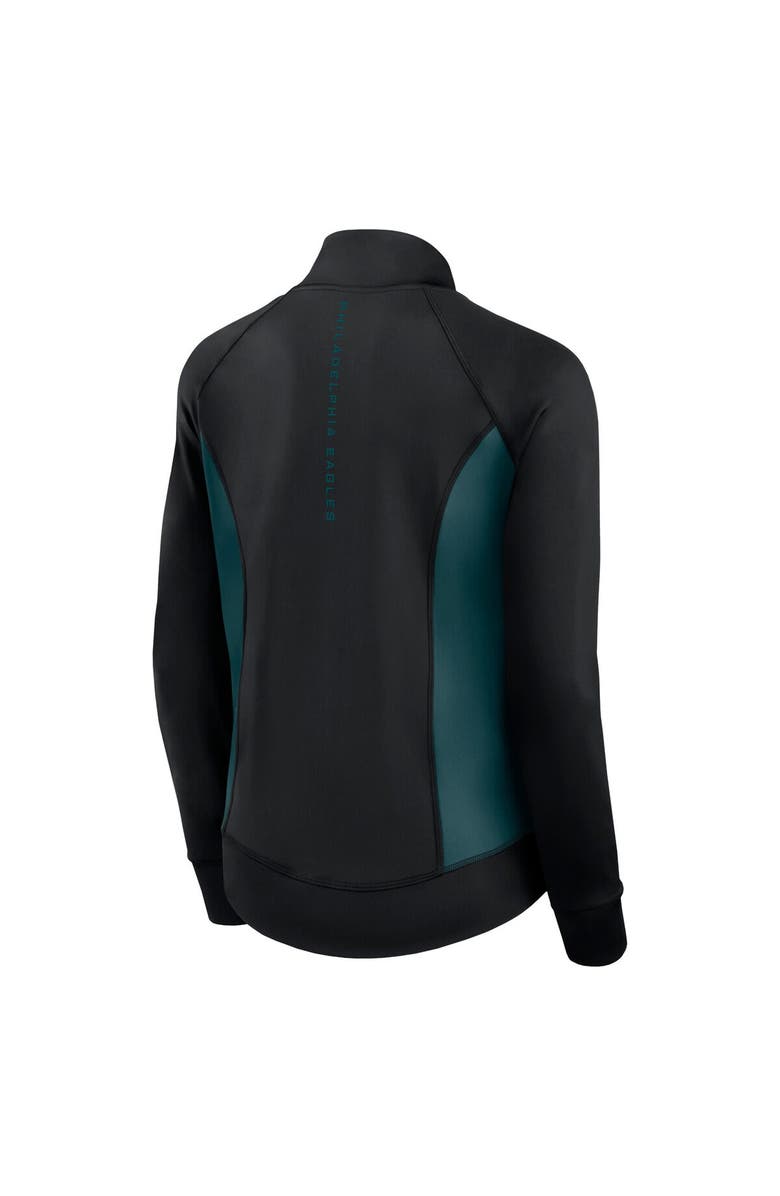 Fanatics Signature Women's Fanatics Signature Black Philadelphia Eagles Studio Fitted Full-Zip Gym Track Jacket, Alternate, color, 